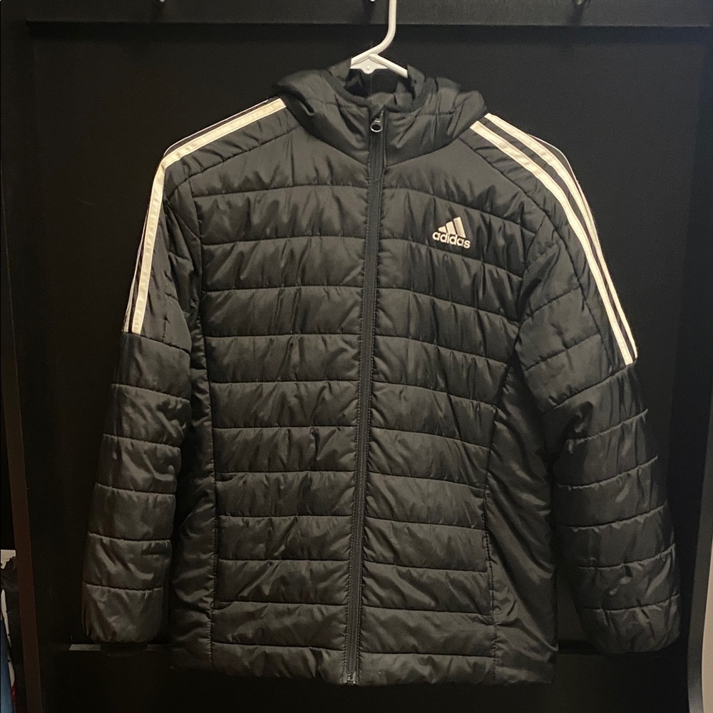Adidas Quilted Jacket with White Stripes